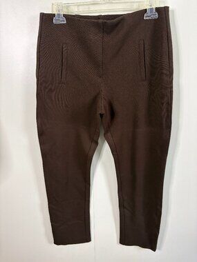 Chico's Chocolate Ponte Knit Ankle Pants | 00
